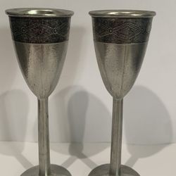 Norwegian Pewter Candle Stick Holders