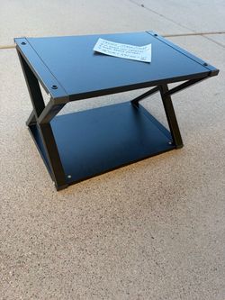 Black Metal Printer Stand with Bottom Shelf