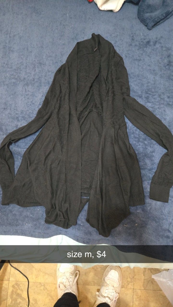 skinny black cardigan