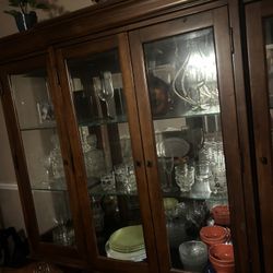 Large Wooden China Cabinet