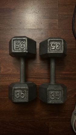 35 pound dumbbell set.