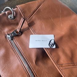 Nine West Leather Shoulder bag Womens Brown Vintage 