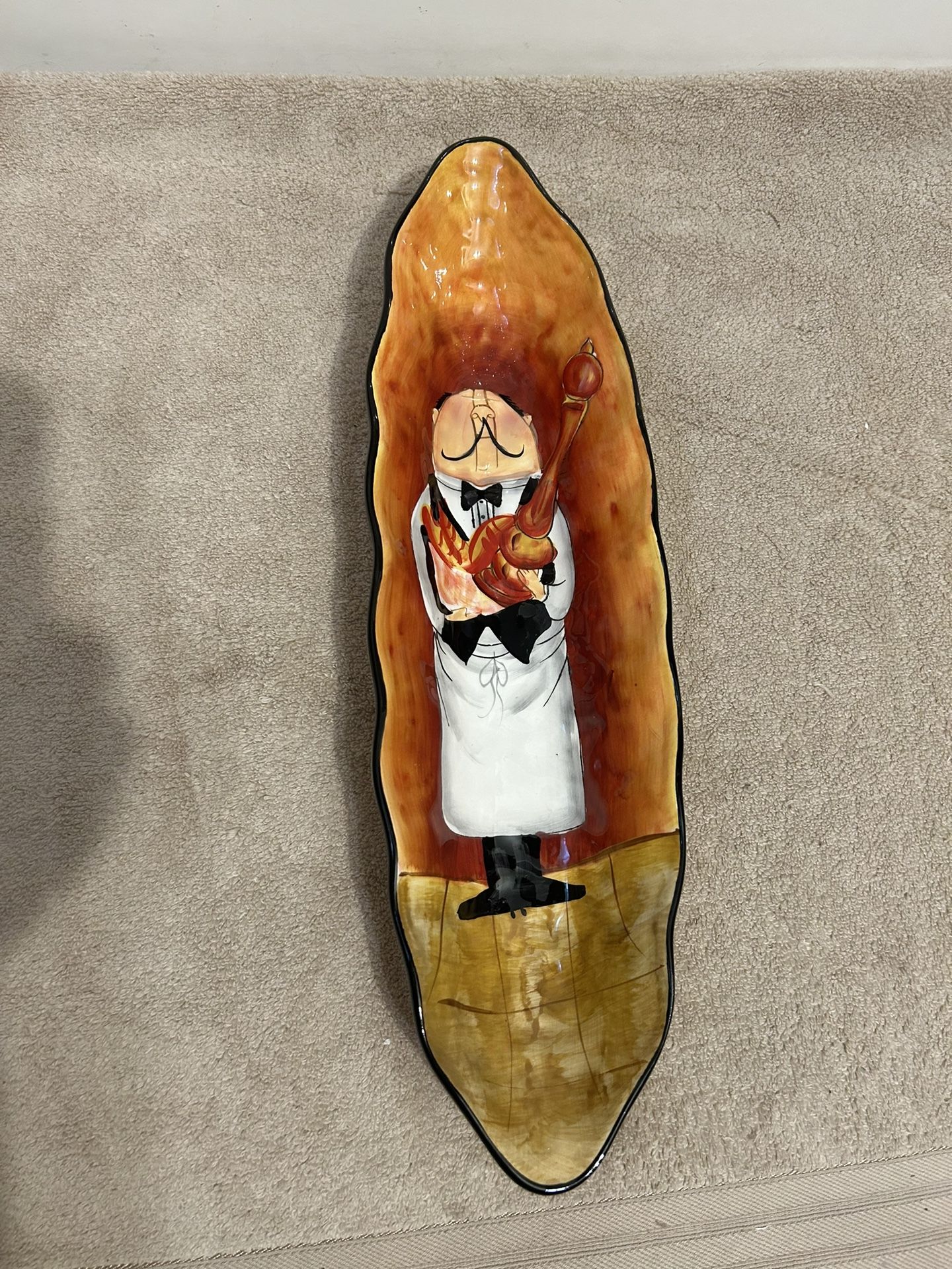 Bistro Waiter Ceramic Bread Dish 2” (H), 17” ((L)