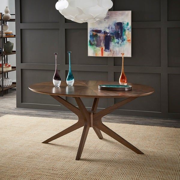 Rondo Walnut Finish Oval Dining Table by INSPIRE Q Modern
