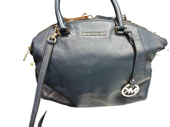 Michael Kors Fulton Pebble Blue Purse / Handbag