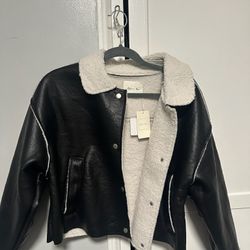 Faux Leather Lined Jacket 