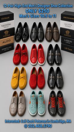 ONLY $250 for 12 PAIRS of MENS’s Shoes & Sneakers i.e. Versace, Valentino, LeBron James, etc.