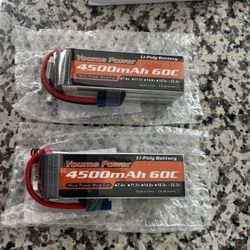 (2)— 22.2 V 6S 4500mAh LiPo Battery 60C EC5 for RC Helicopter Airplane Car Truck