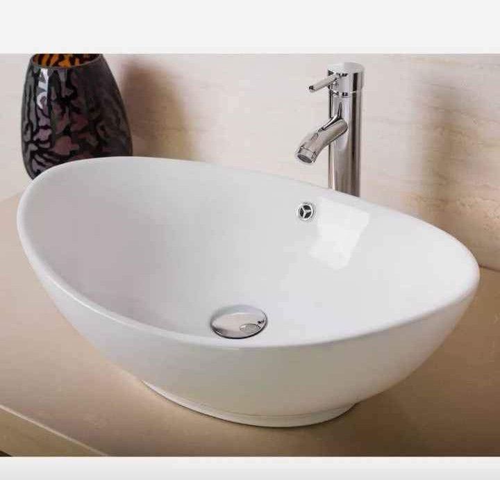 Modern Ceramic Vessel Sink - Vanity Bowl - Large Oval White..... CHECK OUT MY PAGE FOR MORE ITEMS