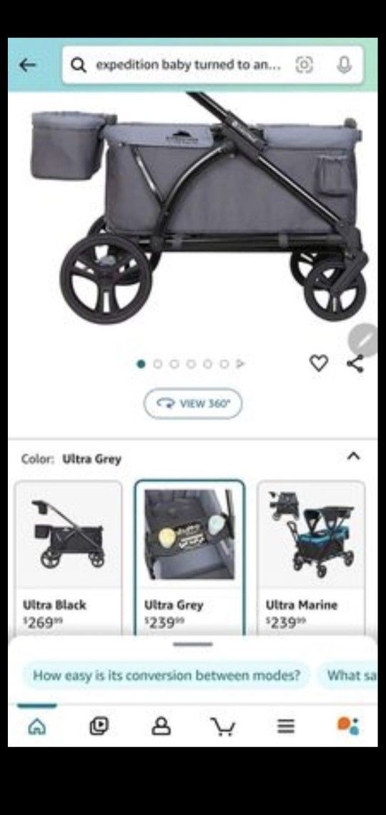 Foldable Wagon Stroller With Rain Cover Like New