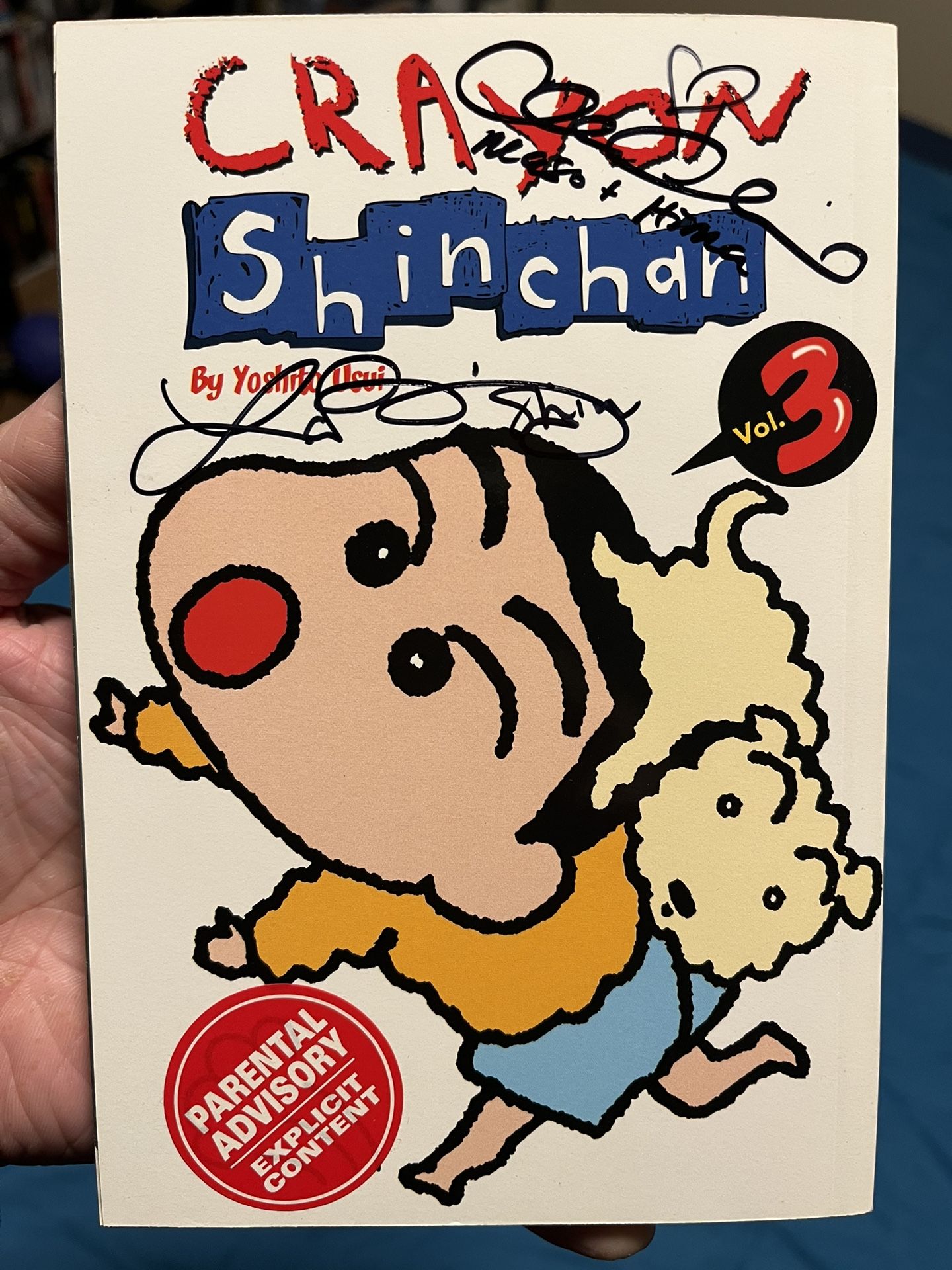 English Crayon Shin Chan Manga SIGNED BY LAURA BAILEY & COLLEEN CLINKENBEARD