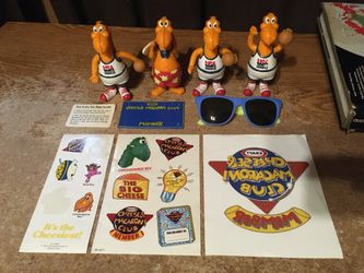 Kraft Cheeseasaurus Rex Dinosaur Toy Lot USA Basketball Surfer Sunglasses License Plate Stickers Iron On Decal 