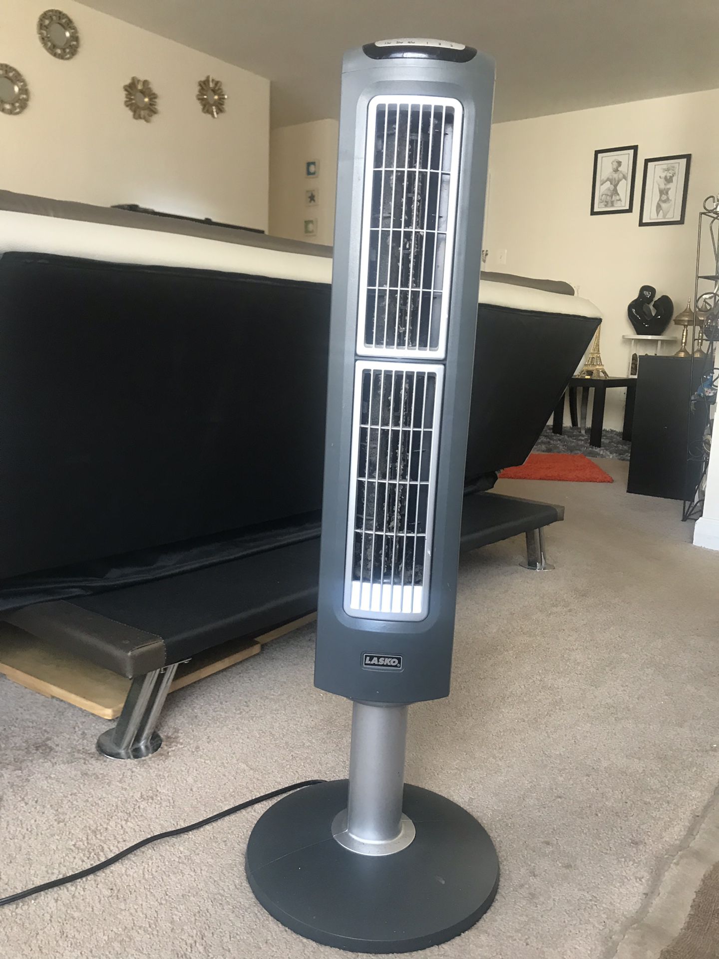 Lasko T42951 Wind Curve Portable Electric Oscillating Stand Up Tower Fan with Remote Control