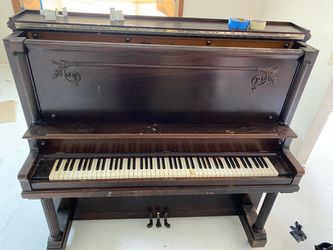 Antique Upright Piano Dark Wood