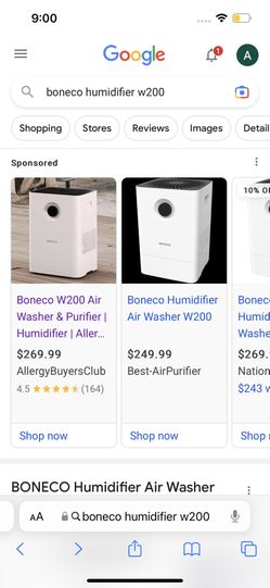 Boneco Air Purifier Humidifier Modern Sleek