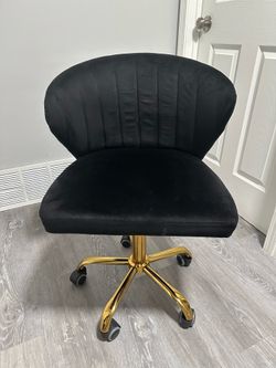 Vanity/Office Black Velvet Desk Chair🖤