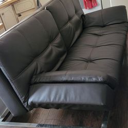 Leather Futon Sofa Bed Couch