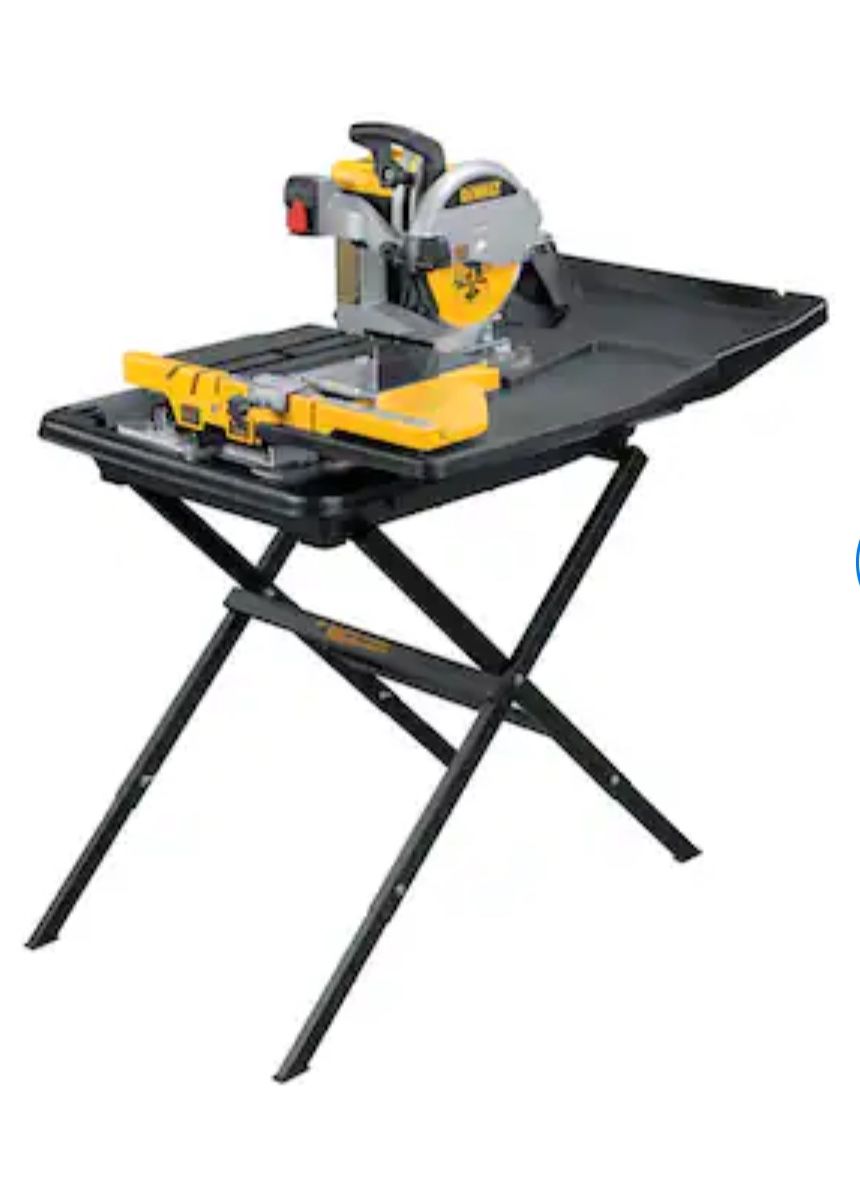 DEWALT 15-Amp 10-in Corded Wet Bridge Sliding Table Tile Saw with Stand