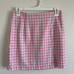 Pink Checkered Skirt