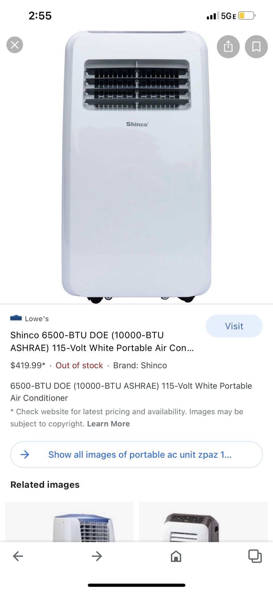 portable ac unit zpaz 10 shinsou 10000 BTU