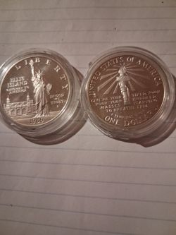 2 1986 silver dollars