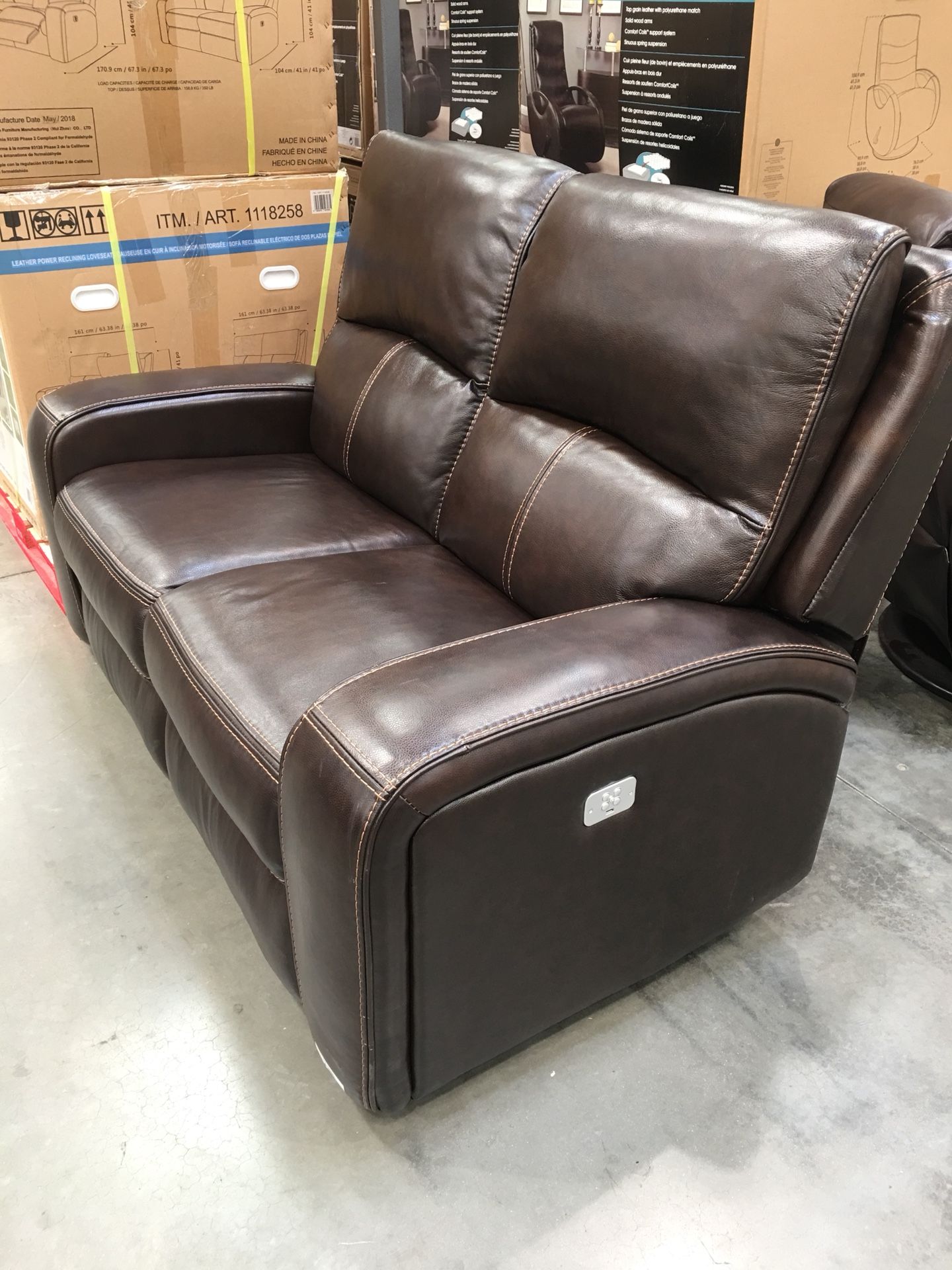 Zach Leather Power Reclining Loveseat