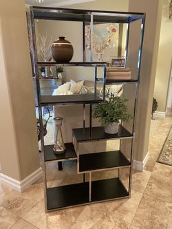 MCM Milo Baughman Style Chrome  Etagere / Display 