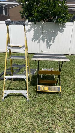 Step Ladder and Portable Tool Bench Set
