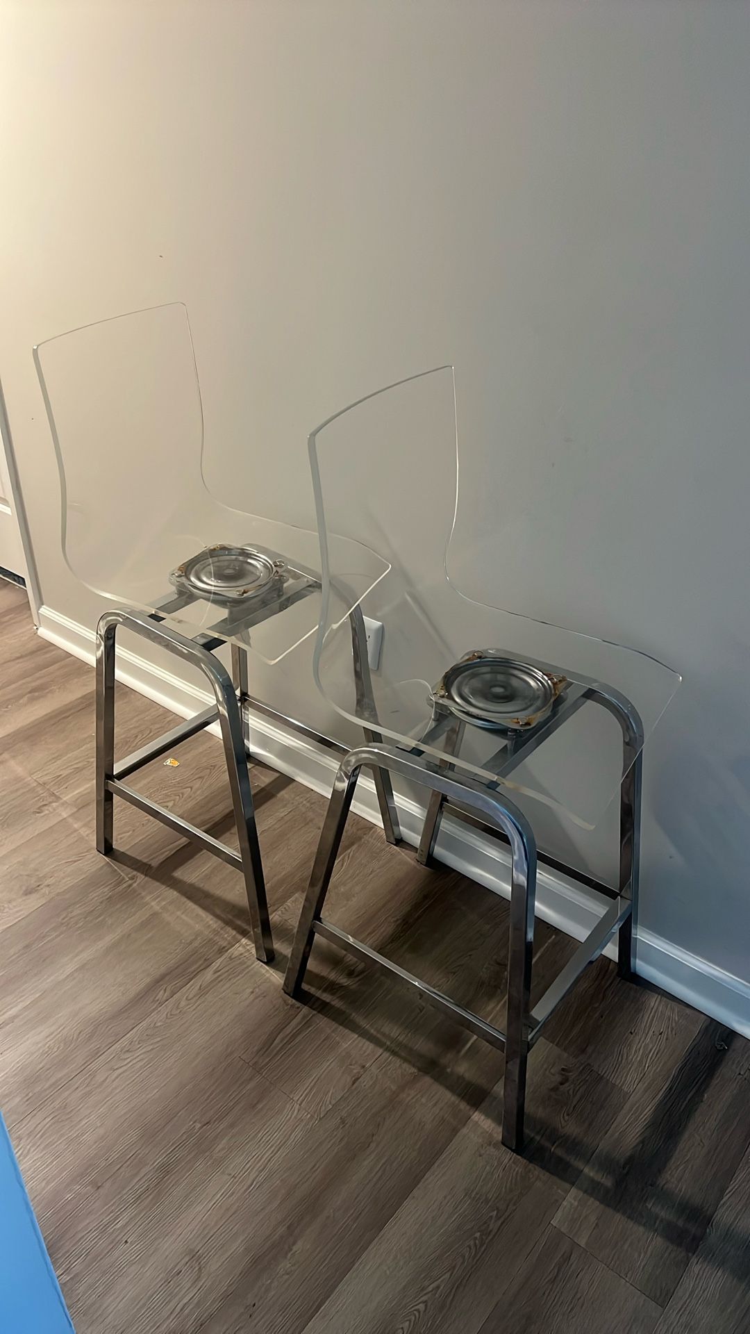 Two Acrylic Barstools 