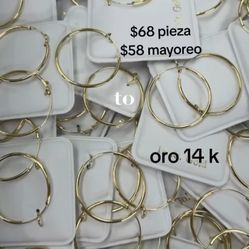 Aretes De Oro 14 K