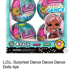 
L.O.L Surprise!! Dance Dance Dance Doll 4pk

$25 dlls each box with 4 balls with surprises regular price 42.99 plus taxes if you take the 3 boxes of 