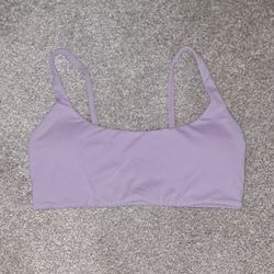 CRZ YOGA Purple Solid Sports Bra Women’s Size M Wireless Pullover Logo Pads