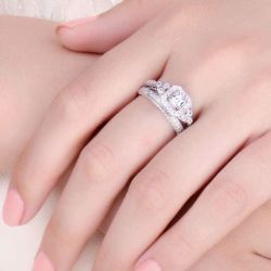 Engagement Rings For Women Anniversary Promise Wedding Band Bridal Sets