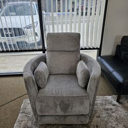 Fabric Swivel And Rocking Recliner Chair   with USB Port 