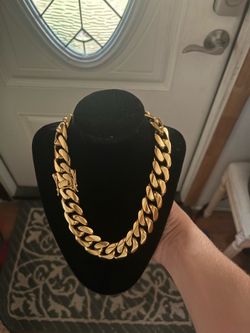 Gold plated 18inch cuban link 22mm