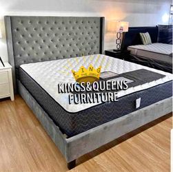 New king bed frame with mattress