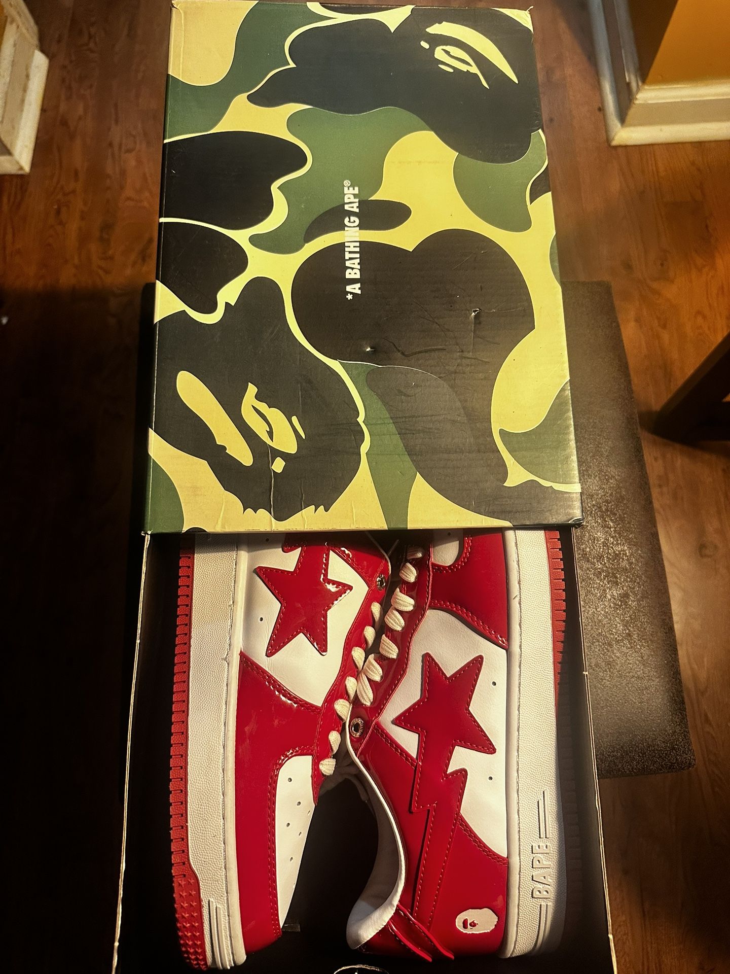 Bape Red Pentant Leather 