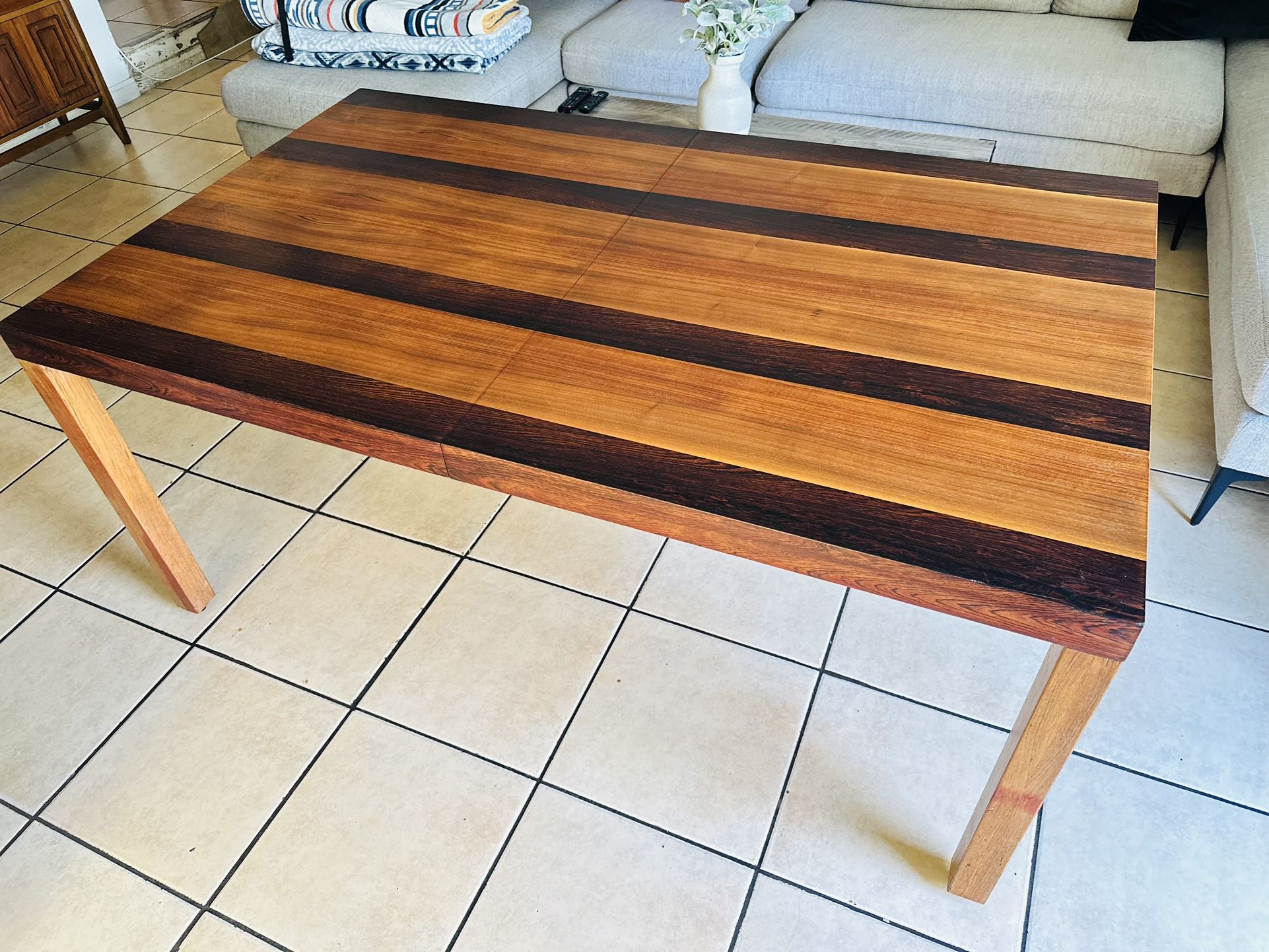 Midcentury Danish Parsons Dining Table Dyrlund Denmark Tri-Wood