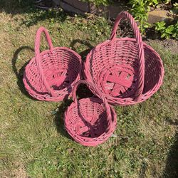 Great For House Decoration Baskets Pink Color Size 9” 12” And The Big One 14” Inches 