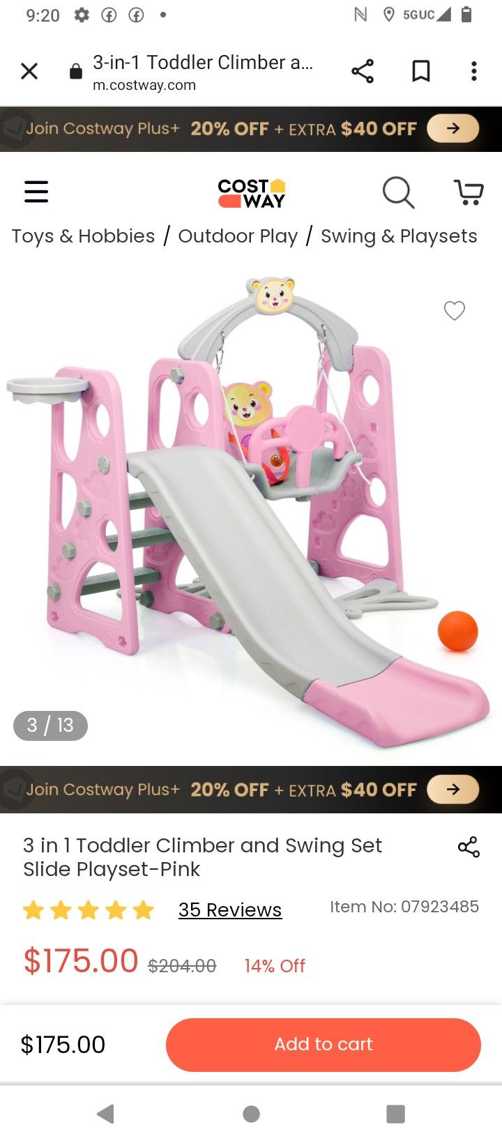 Climber And Swing Set $120
