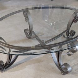 Glass & Steel Coffee Table