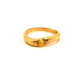 10K Gold Citrine Band Ring