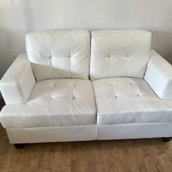 Leather Loveseat Plus Ottoman