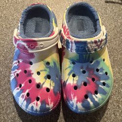 Fuzy Tye Dye Crocs 