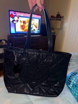 Black leather hello Kitty bag