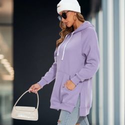 New In Bag! The Warmy Purple Oversized Hoodie Dress With Pocket Size Medium