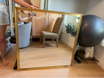 Pottery Barn Gold/Brass Bodhi Mirror 40x40