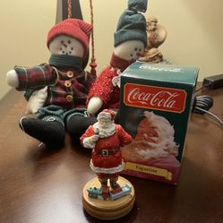 Vintage Santa Coke Figurine W/train
