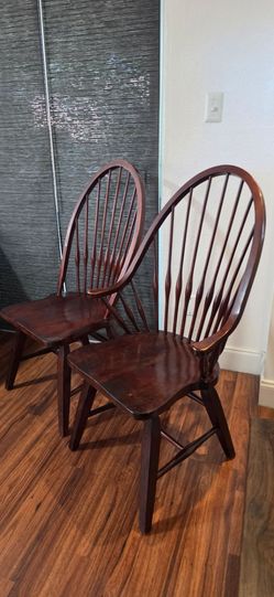 Two Wooden Chairs.