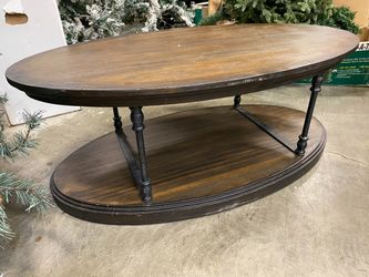 Oval Wooden 2 Tier Coffee Table
